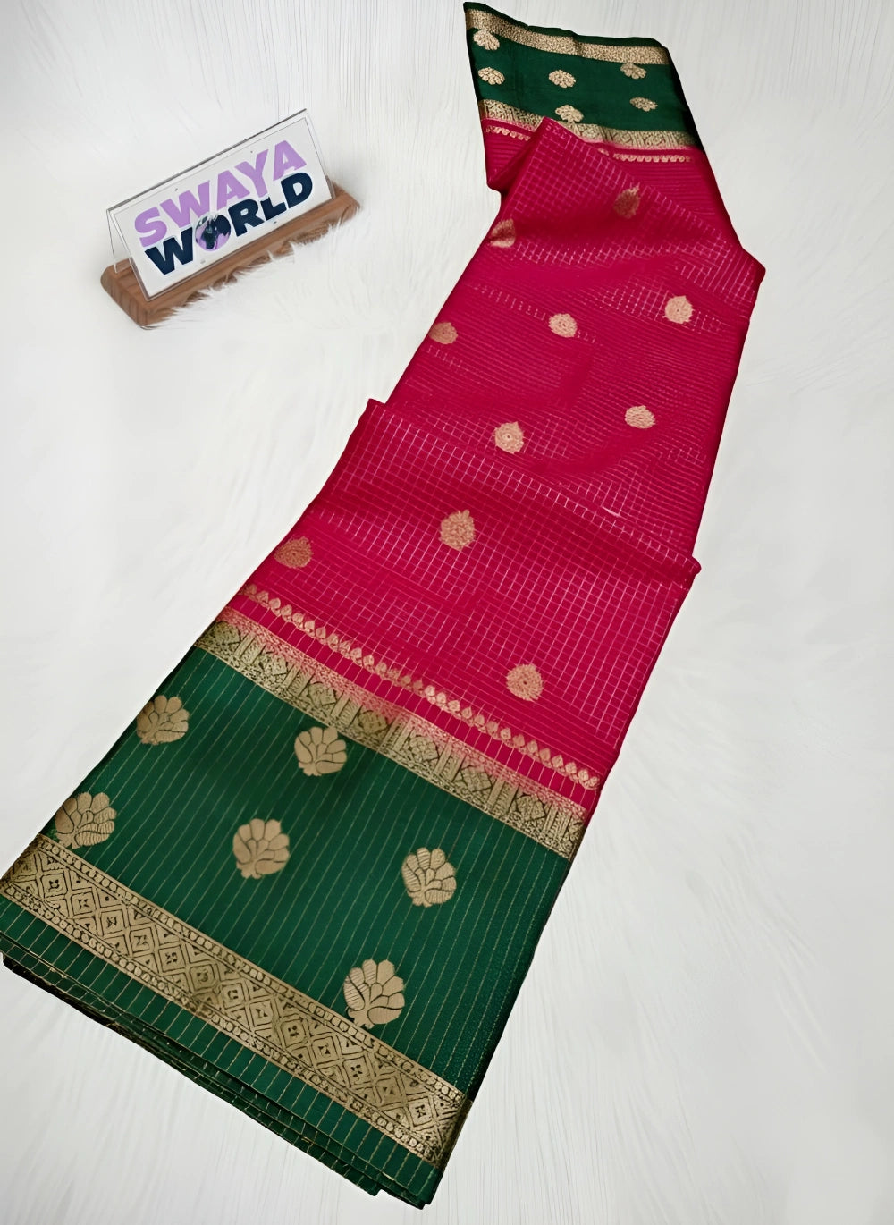 Banarasi Dupion Soft Silk Dyble Saree with Jacquard Rich Pallu & Matching Blouse – Lightweight & Exclusive Design