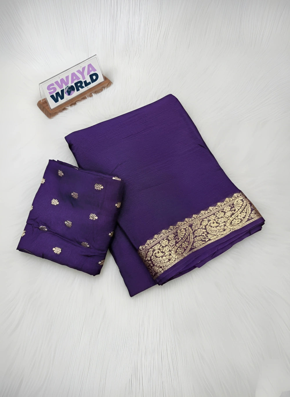 Viscose Georgette Saree with Butti Design Blouse – Soft Drape & Elegant Finish