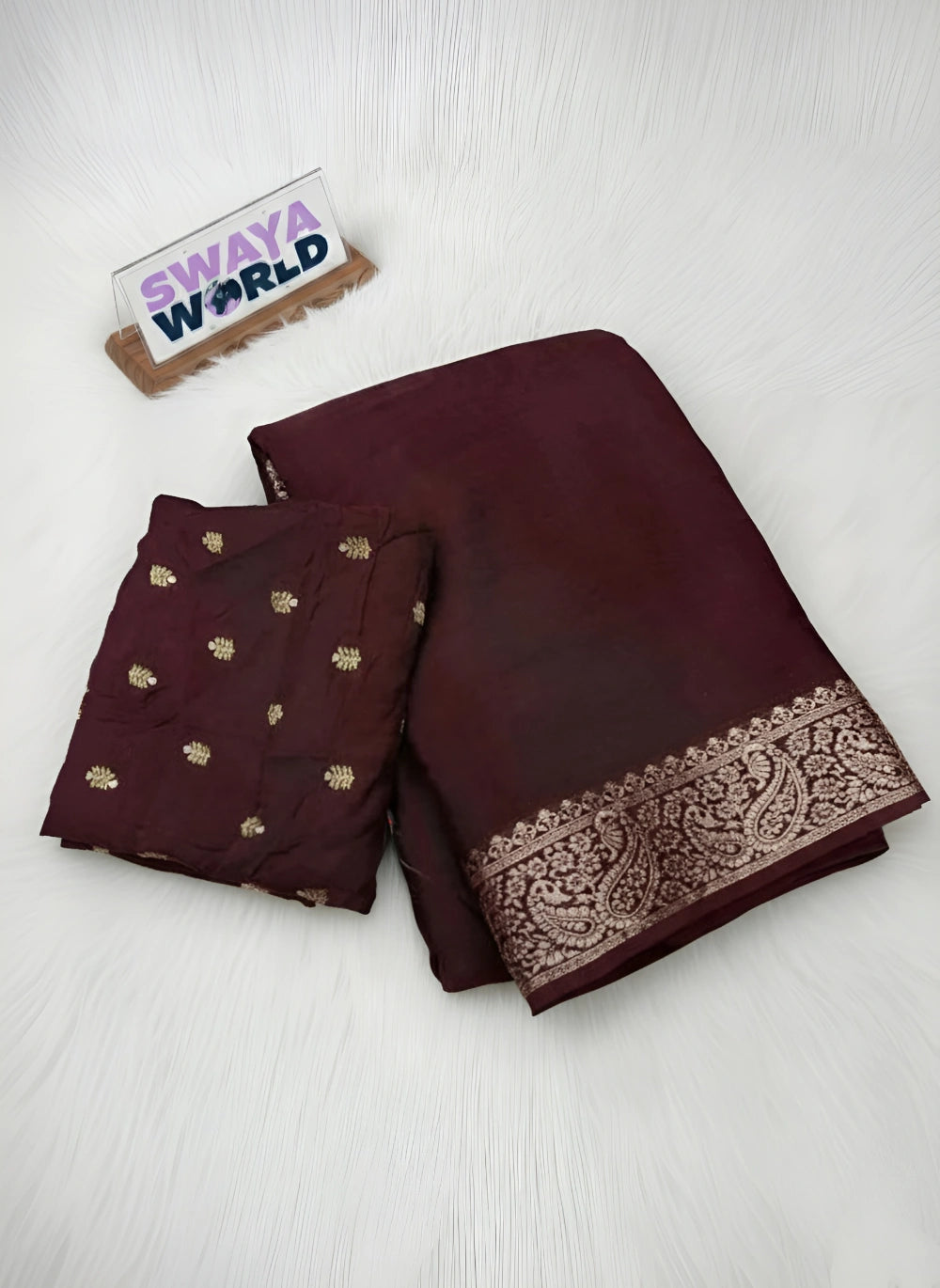 Viscose Georgette Saree with Butti Design Blouse – Soft Drape & Elegant Finish