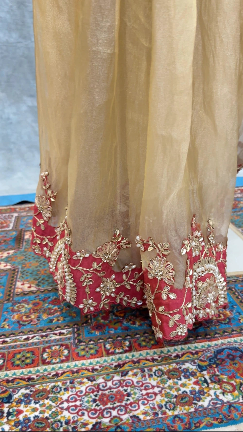 Pre-Stitched Ready-to-Wear Organza Satin Saree with Sequin, Pearl & Embroidery Border + Designer Tube & Jacket Blouse Set #Crystal1MinSaree