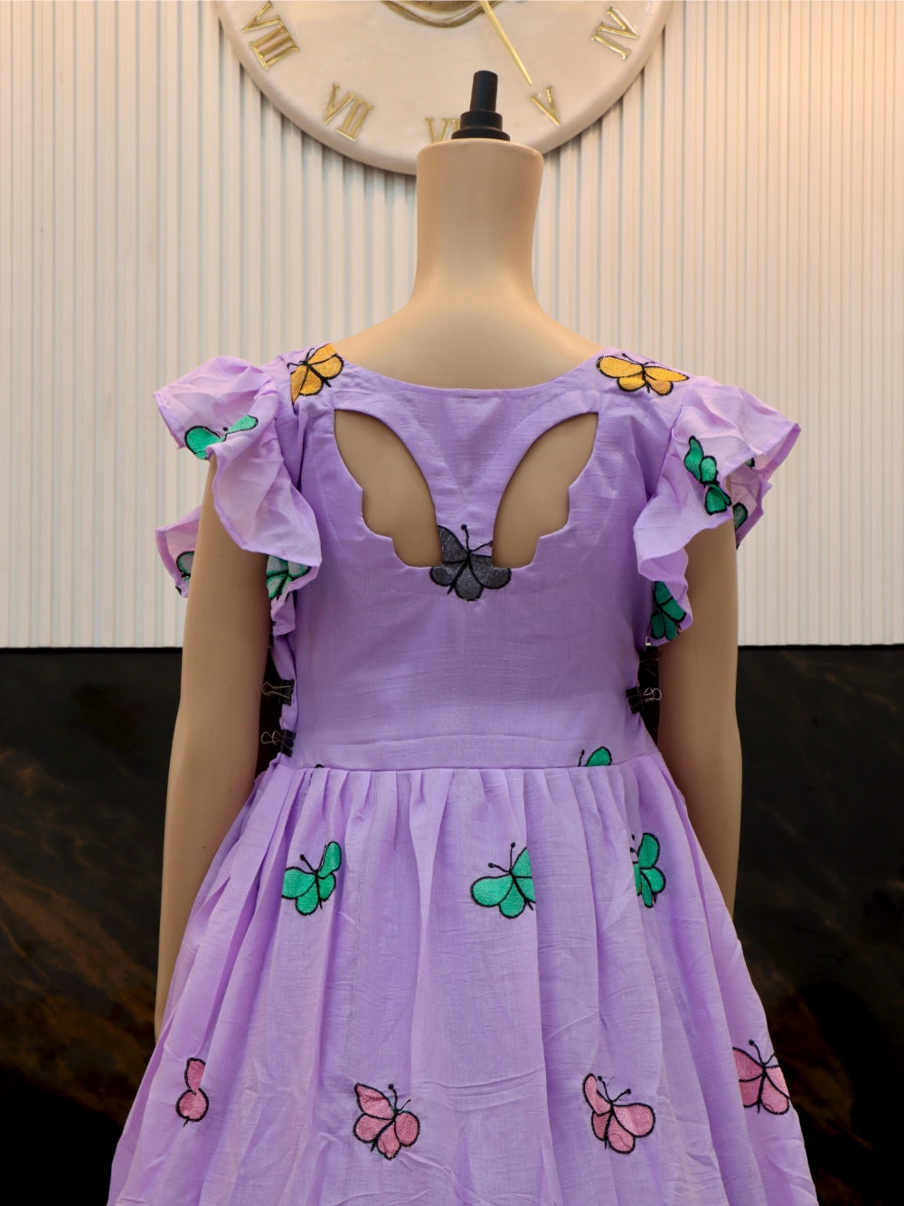 Butterfly Anarkali Gown in Lavender, Magenta, Black, and Yellow - Superhit Design (Sizes S to 3XL) - By Swaya World