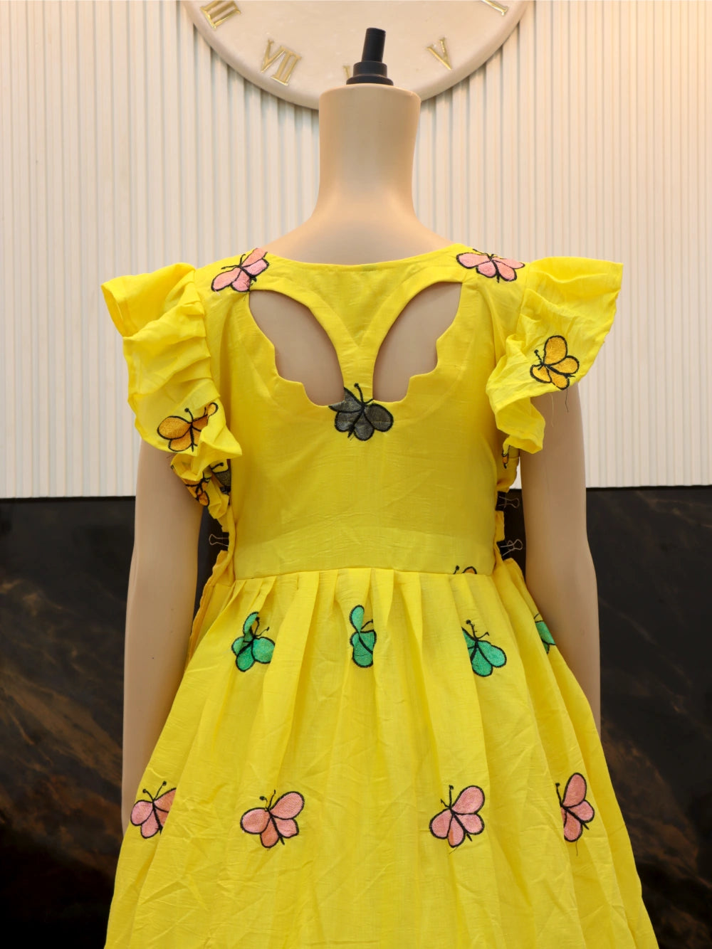 Butterfly Anarkali Gown in Lavender, Magenta, Black, and Yellow - Superhit Design (Sizes S to 3XL) - By Swaya World