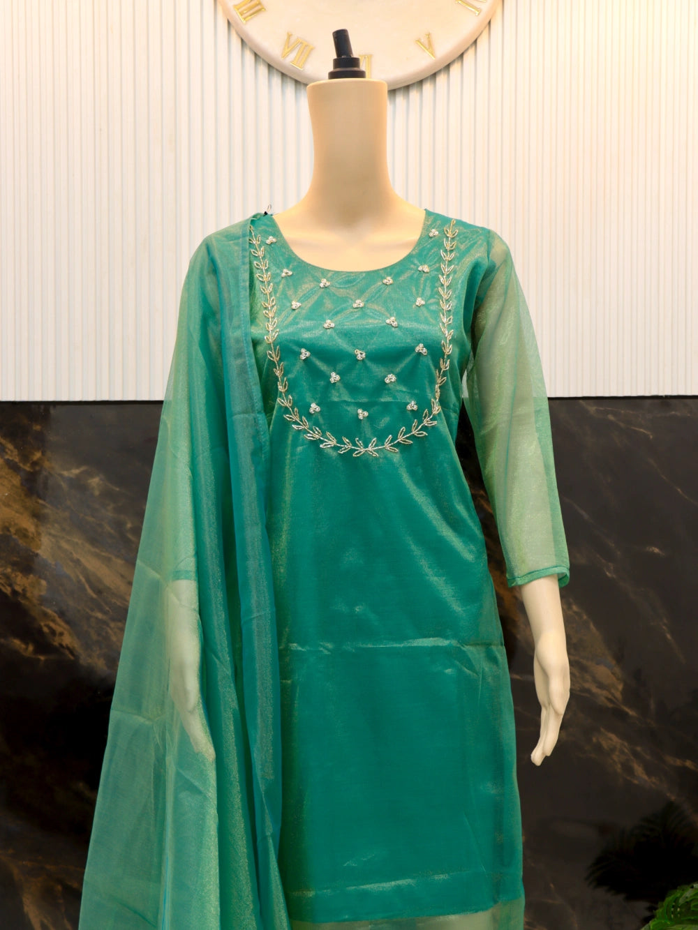 Exclusive Sparkle Twill Tissue Net Fabric Kurti with Dupatta (Four Colors) - Perfect for Festivals - By Swaya World