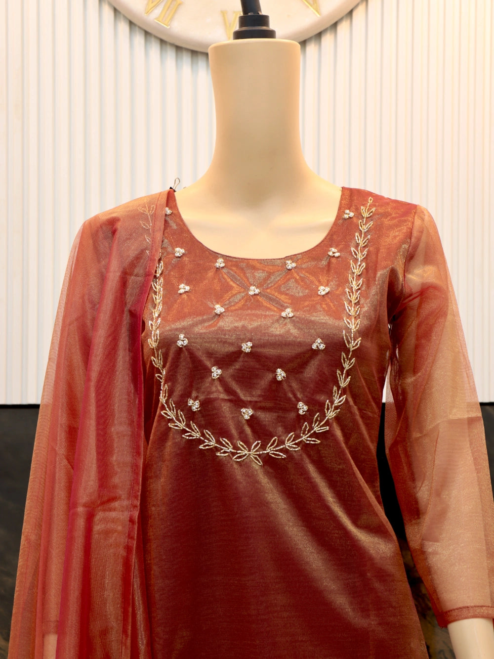 Exclusive Sparkle Twill Tissue Net Fabric Kurti with Dupatta (Four Colors) - Perfect for Festivals - By Swaya World