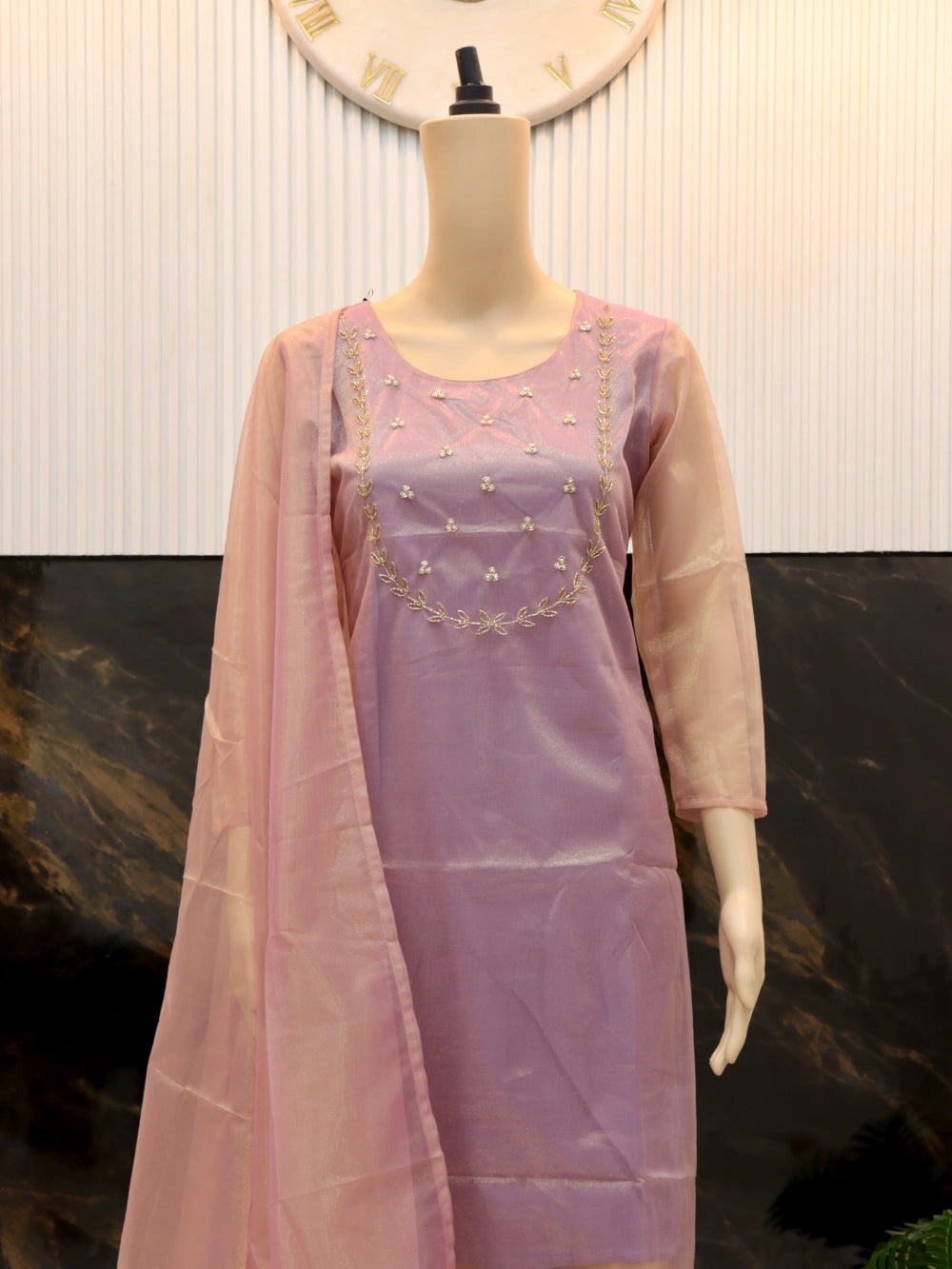 Exclusive Sparkle Twill Tissue Net Fabric Kurti with Dupatta (Four Colors) - Perfect for Festivals - By Swaya World