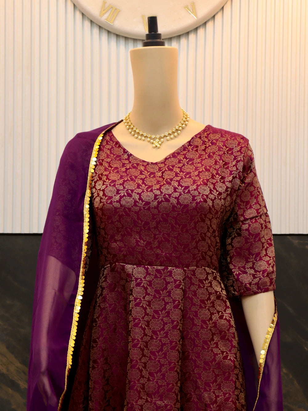 Super Hit Designer Anarkali Style Soft Silk Gown with Pant & Dupatta (Sizes M to XXL) - By Swaya World