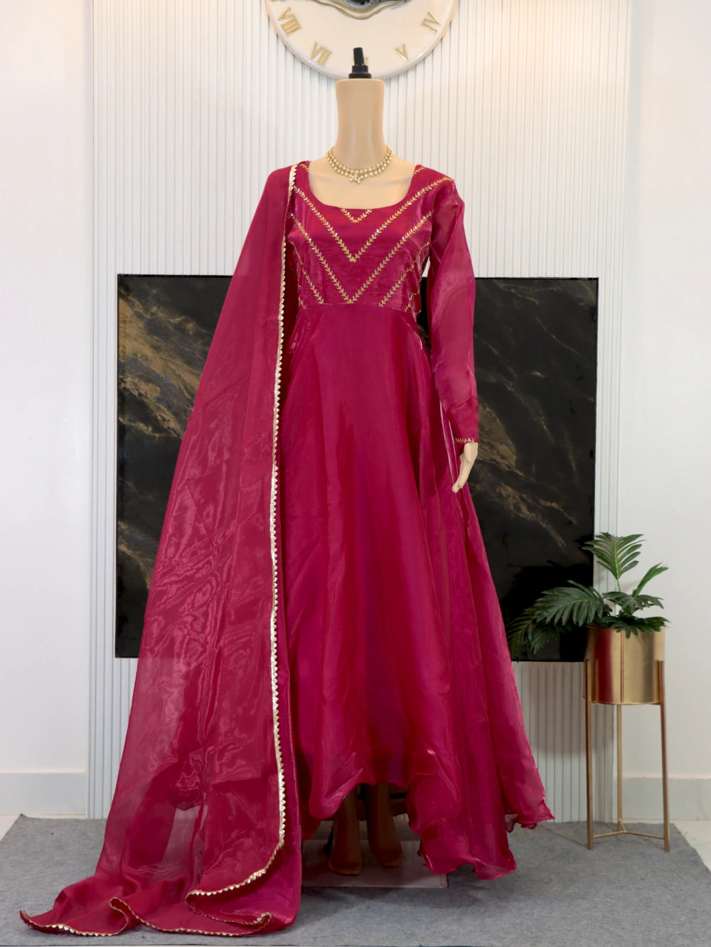 Trending Jimmy Choo Fully Stitched Gown with Sequins Embroidered Work - By Swaya World