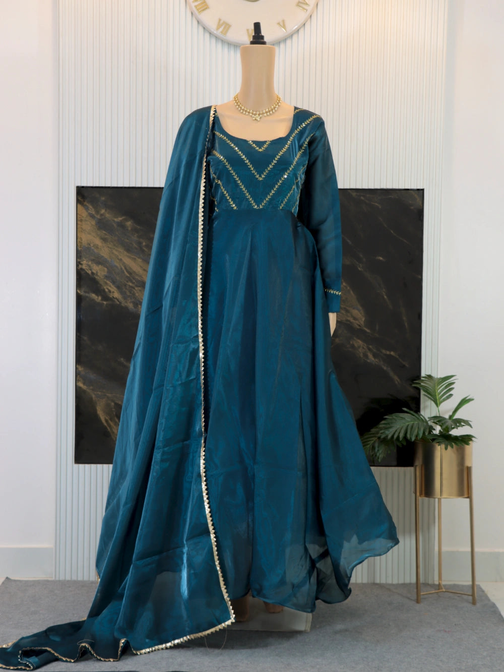 Trending Jimmy Choo Fully Stitched Gown with Sequins Embroidered Work - By Swaya World