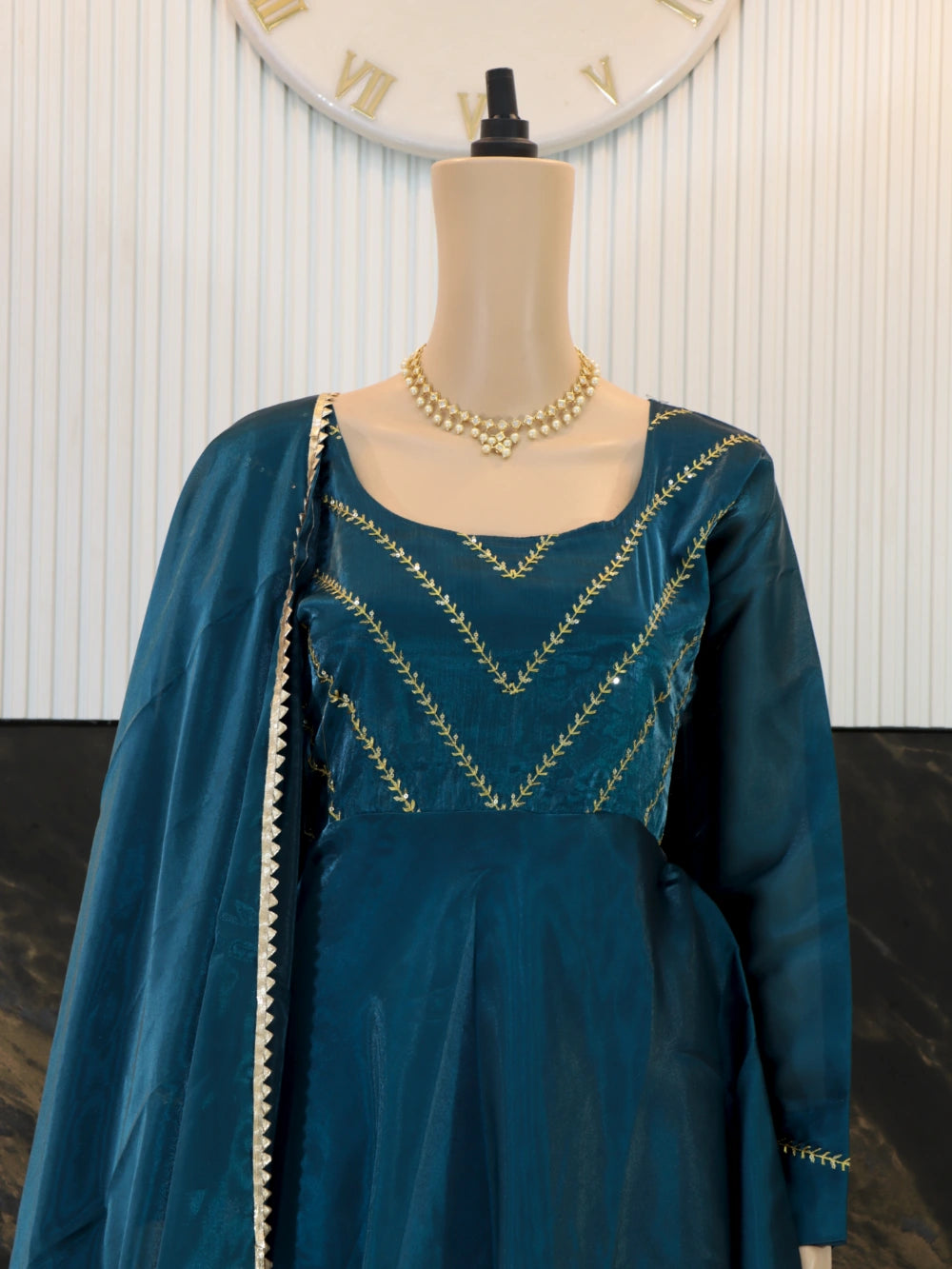 Trending Jimmy Choo Fully Stitched Gown with Sequins Embroidered Work - By Swaya World