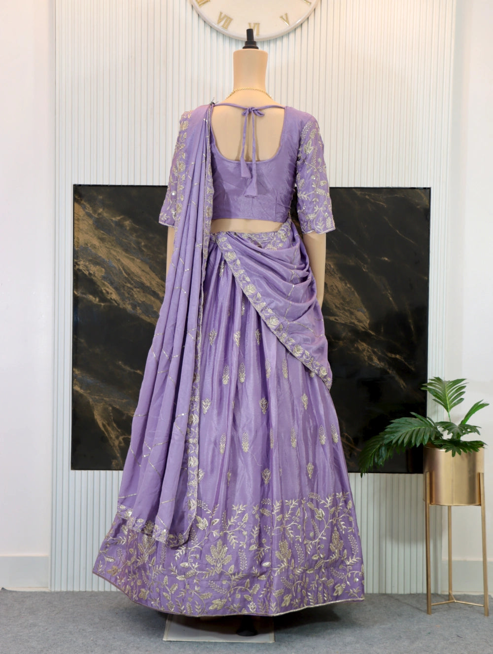 New Festival Lavender Lehenga Choli with Embroidery Thread & Sequence Work in Chinon - By Swaya World
