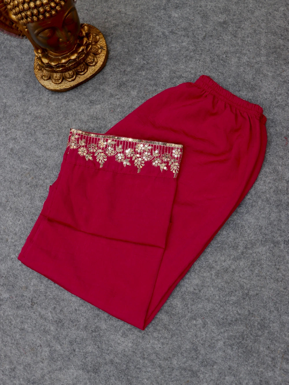 New Party Wear Look Pure Vichitra Silk Anarkali Gown, Dupatta & Pant Palazzo Set - By Swaya World