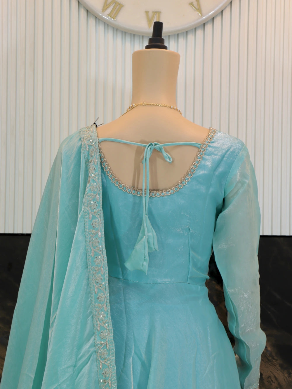 Heavy Designer Party Wear Gown-Dupatta with Multi-Thread Embroidery Sequence Work in Lavender, Maroon, Pink, and Blue – By Swaya World