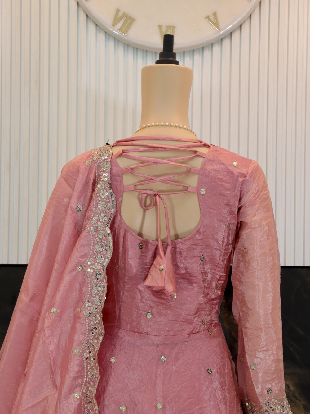 Designer Party Wear Fancy Umbrella Gown with Dupatta & Bottom Set in Lavender, Green, and Pink – By Swaya World