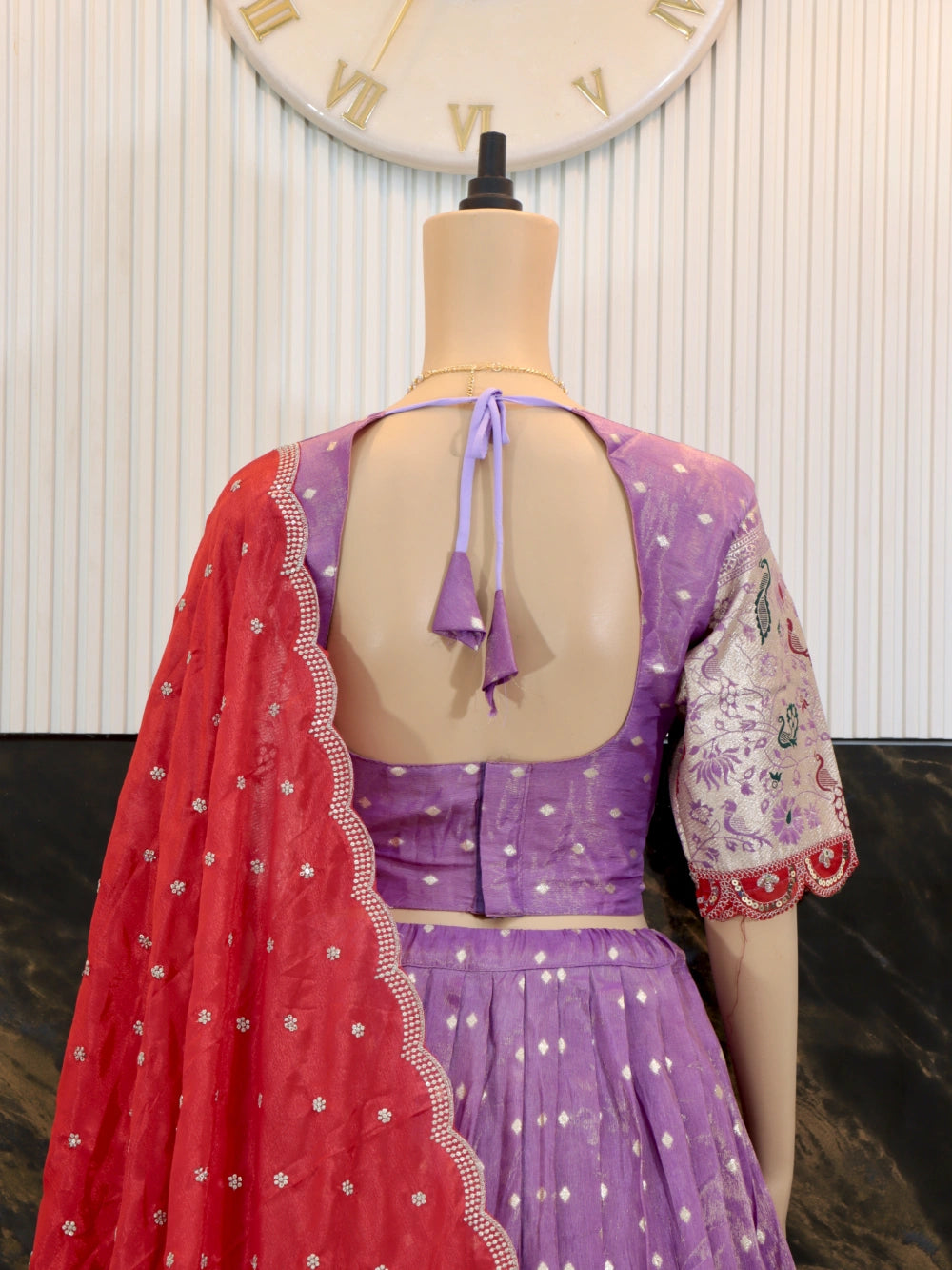 Designer Party Wear Viscose Tissue Silk Lehenga Choli with Sequins Dupatta