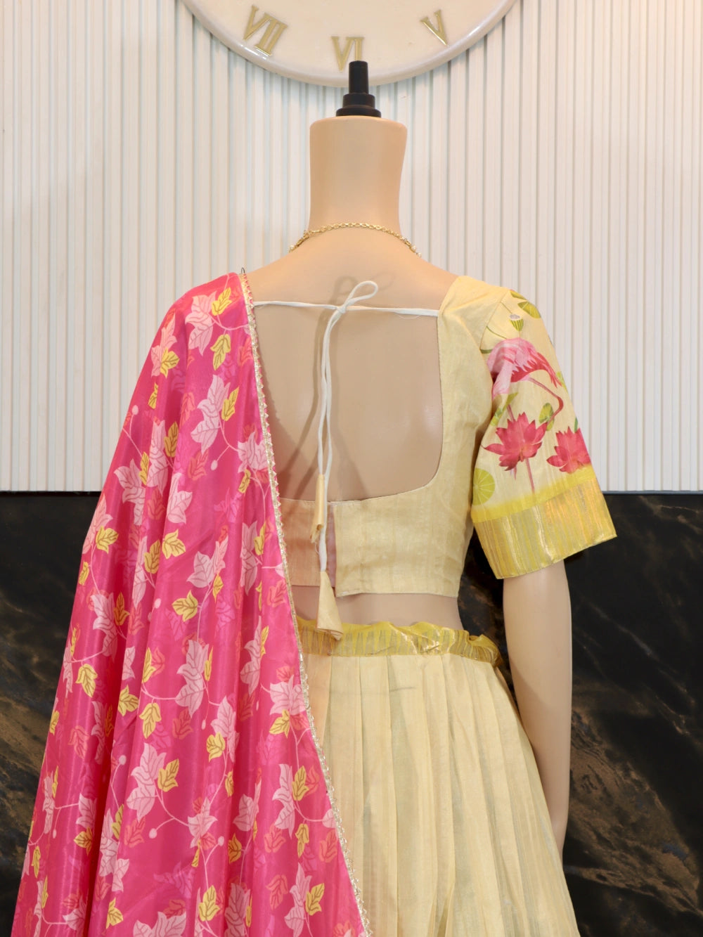 Trending Soft Cotton Silk Lehenga Choli in Purple and Yellow Colors– By Swaya World