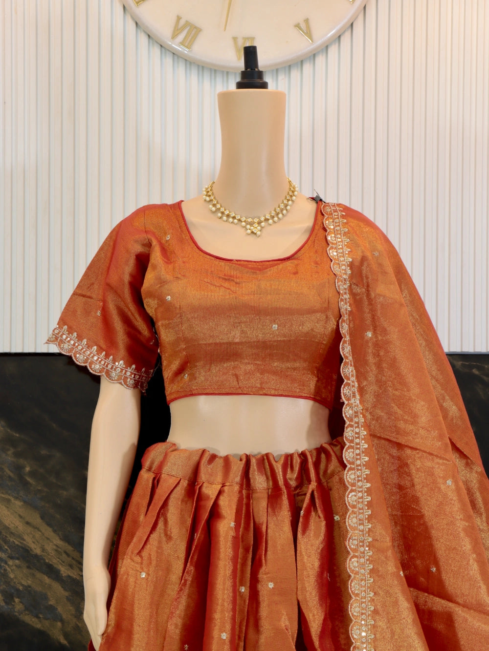 New Festive Golden Rusty Color Lehenga Choli with Heavy Embroidery Thread Work – By Swaya World