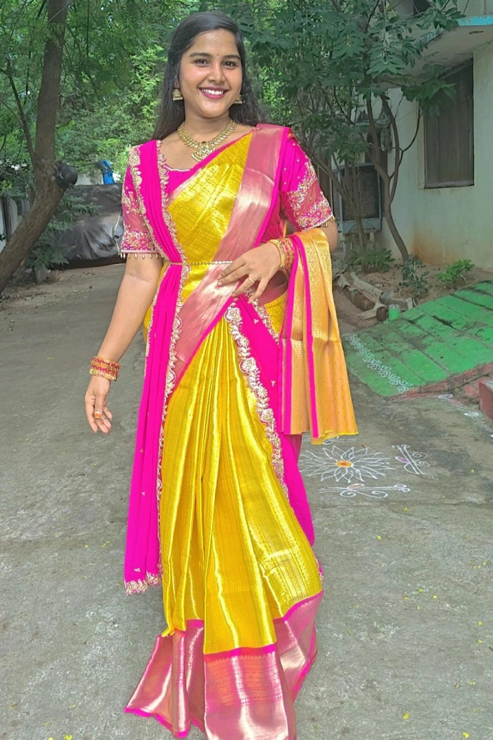 Pure Banarasi Semi Katan Soft Silk Saree in Yellow with Double Zari Weaving, Buta Design & Running Blouse – Premium New Arrival