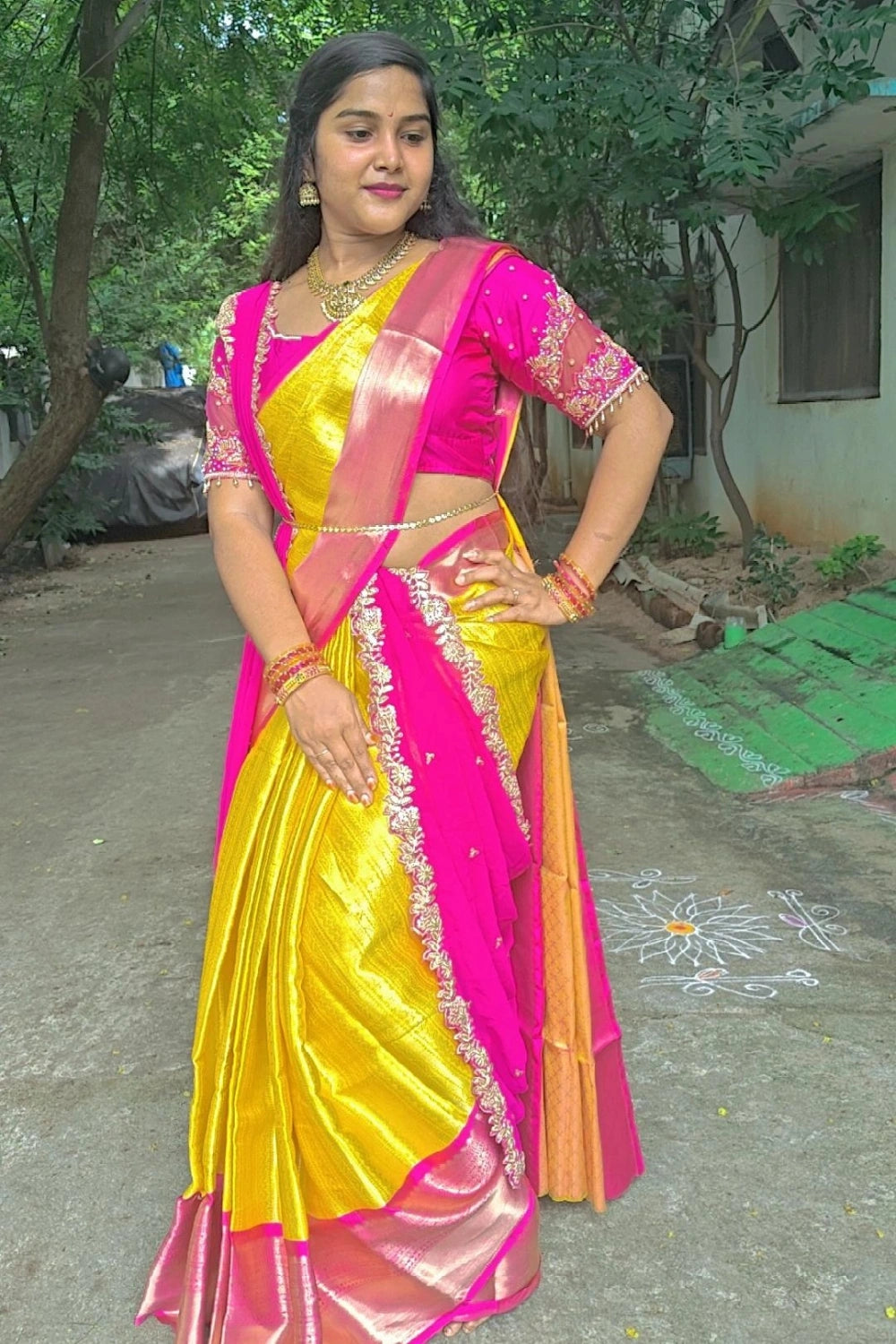 Pure Banarasi Semi Katan Soft Silk Saree in Yellow with Double Zari Weaving, Buta Design & Running Blouse – Premium New Arrival