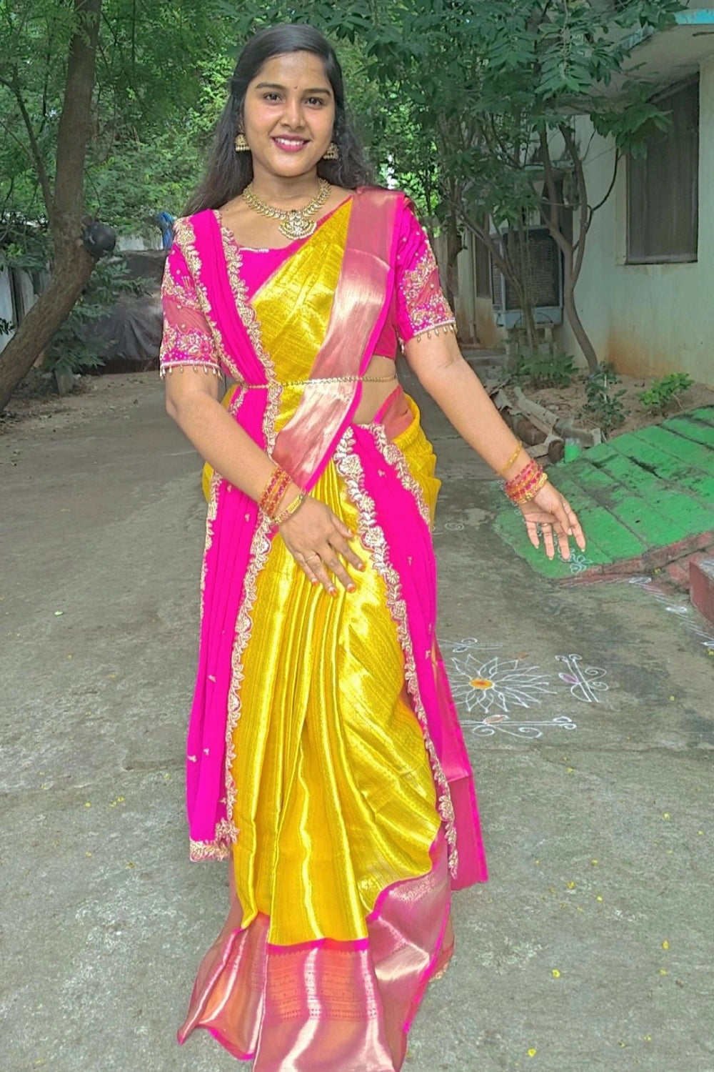 Pure Banarasi Semi Katan Soft Silk Saree in Yellow with Double Zari Weaving, Buta Design & Running Blouse – Premium New Arrival