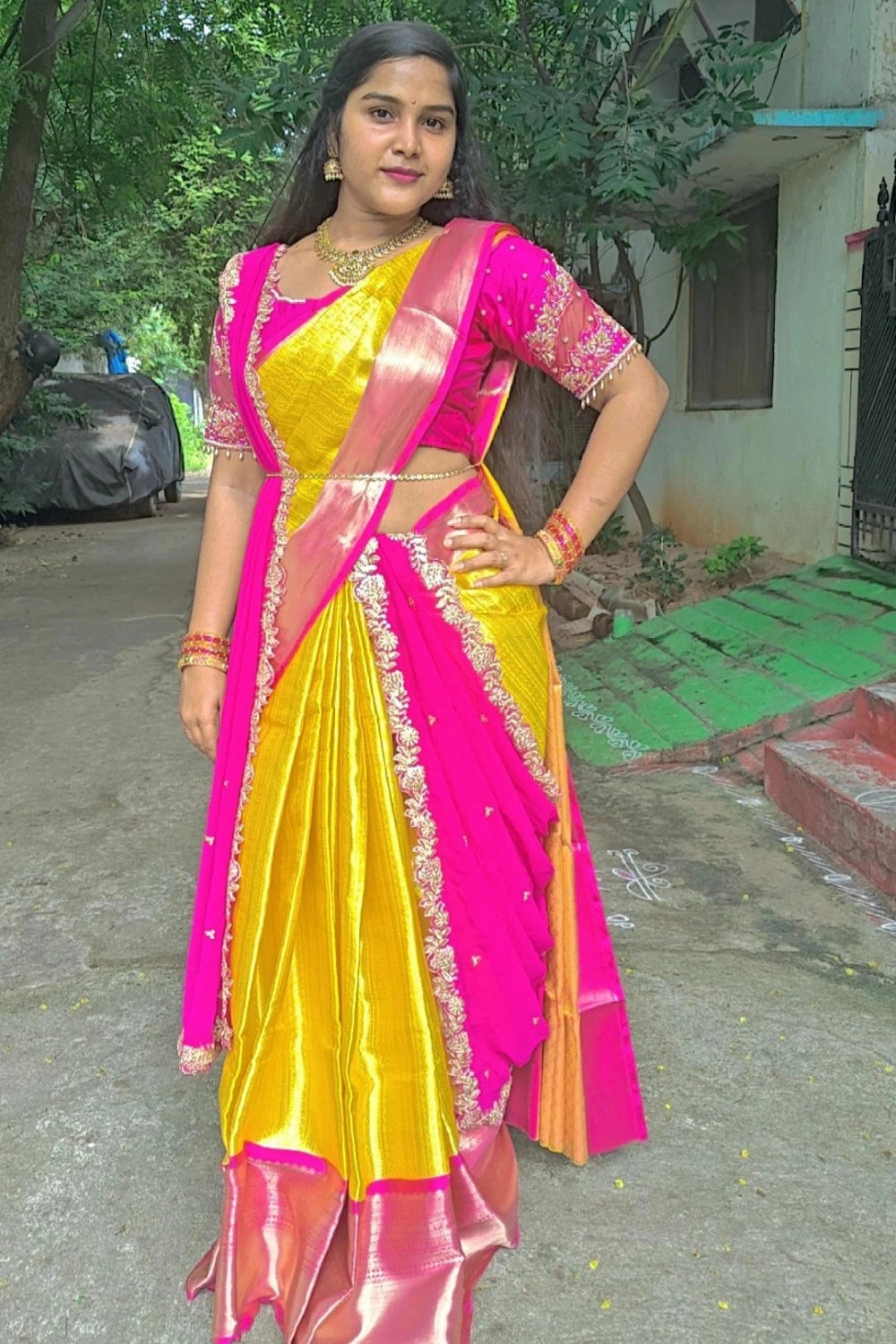 Pure Banarasi Semi Katan Soft Silk Saree in Yellow with Double Zari Weaving, Buta Design & Running Blouse – Premium New Arrival