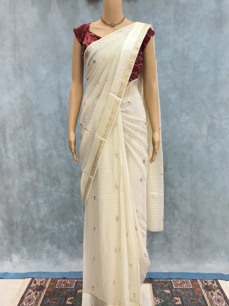 Premium Viscose Georgette Saree with Full Sequence Work & Designer Blouse