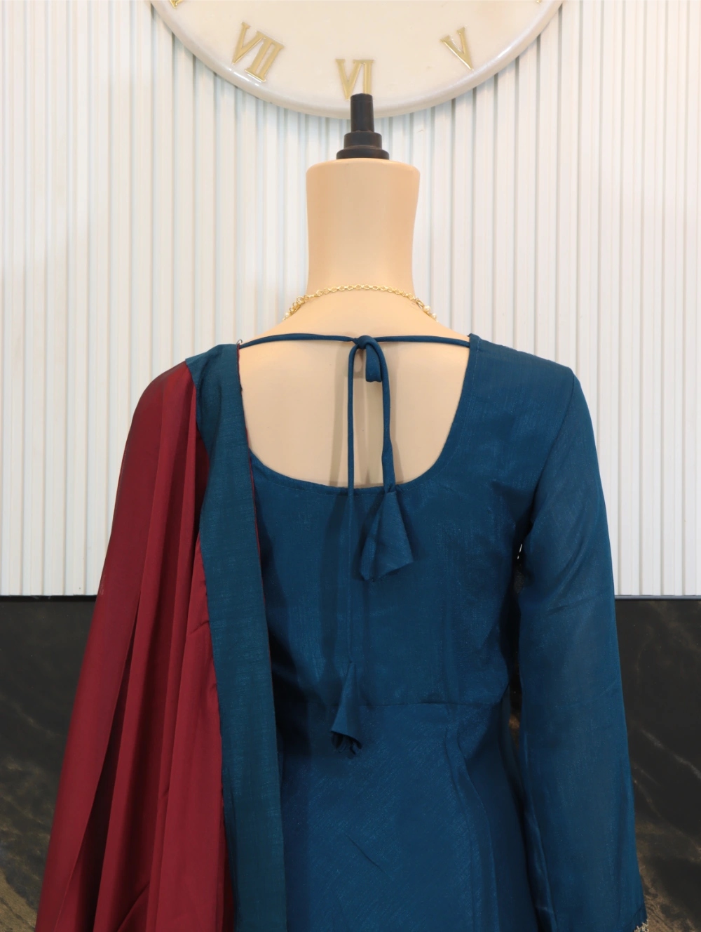 Super Hit Designer Hand Work Gown in Violet, Blue, White, and Green – By Swaya World