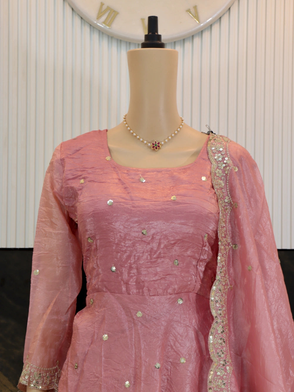 Designer Party Wear Fancy Umbrella Gown with Dupatta & Bottom Set in Lavender, Green, and Pink – By Swaya World