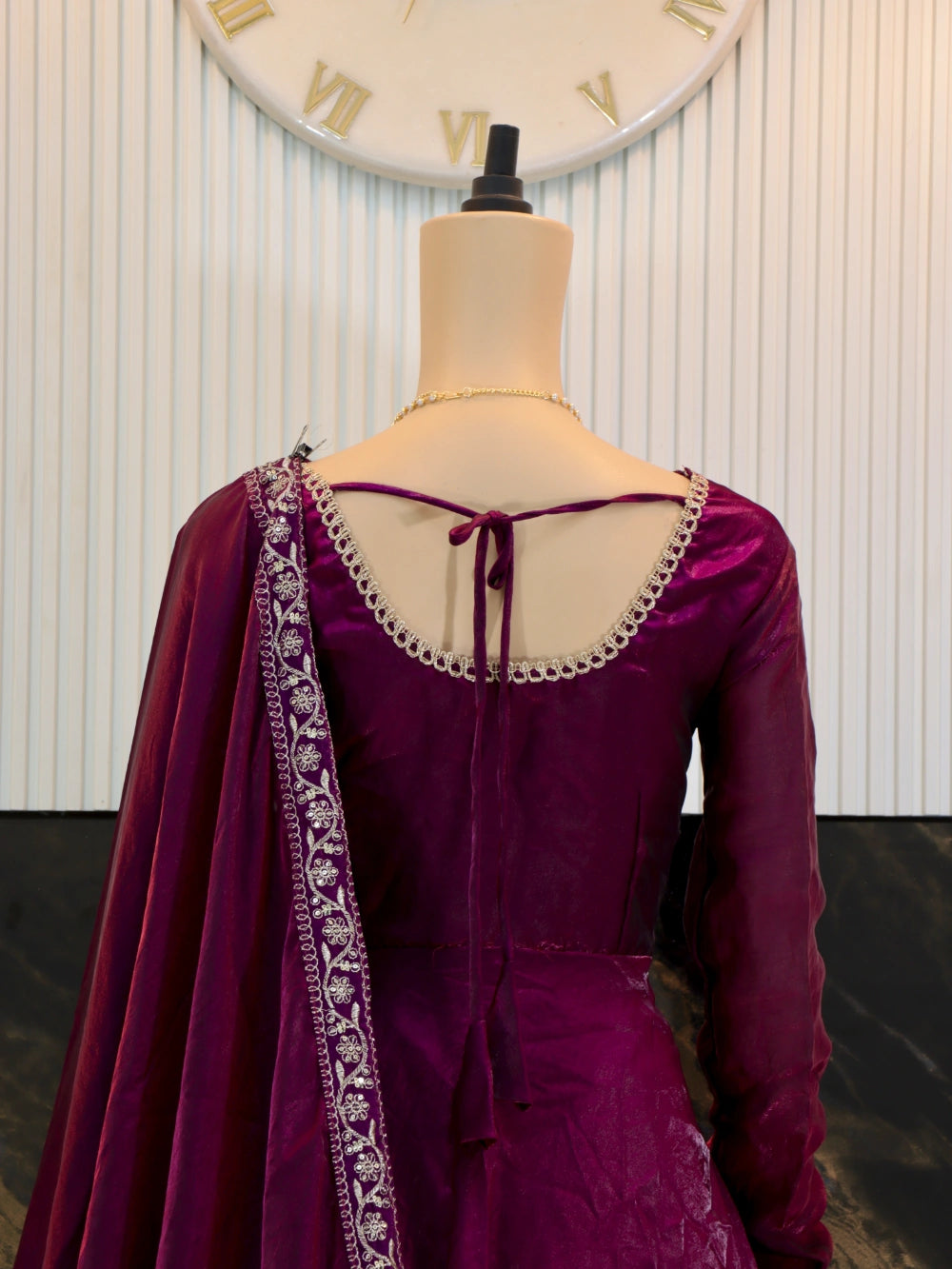 Heavy Designer Party Wear Gown-Dupatta with Multi-Thread Embroidery Sequence Work in Lavender, Maroon, Pink, and Blue – By Swaya World