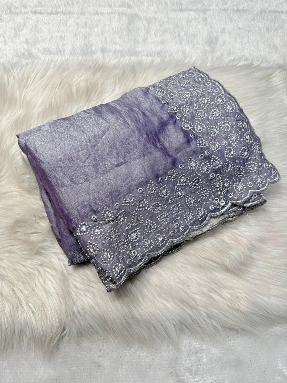 Space Silk Saree with Contrast Fancy Embroidery & C-Pallu – Designer Collection in 6 Vibrant Colors