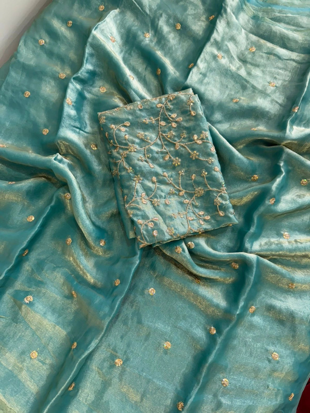 Fendy Satin Full Sequin Work Saree with Matching Full Work Blouse – Premium Partywear Collection