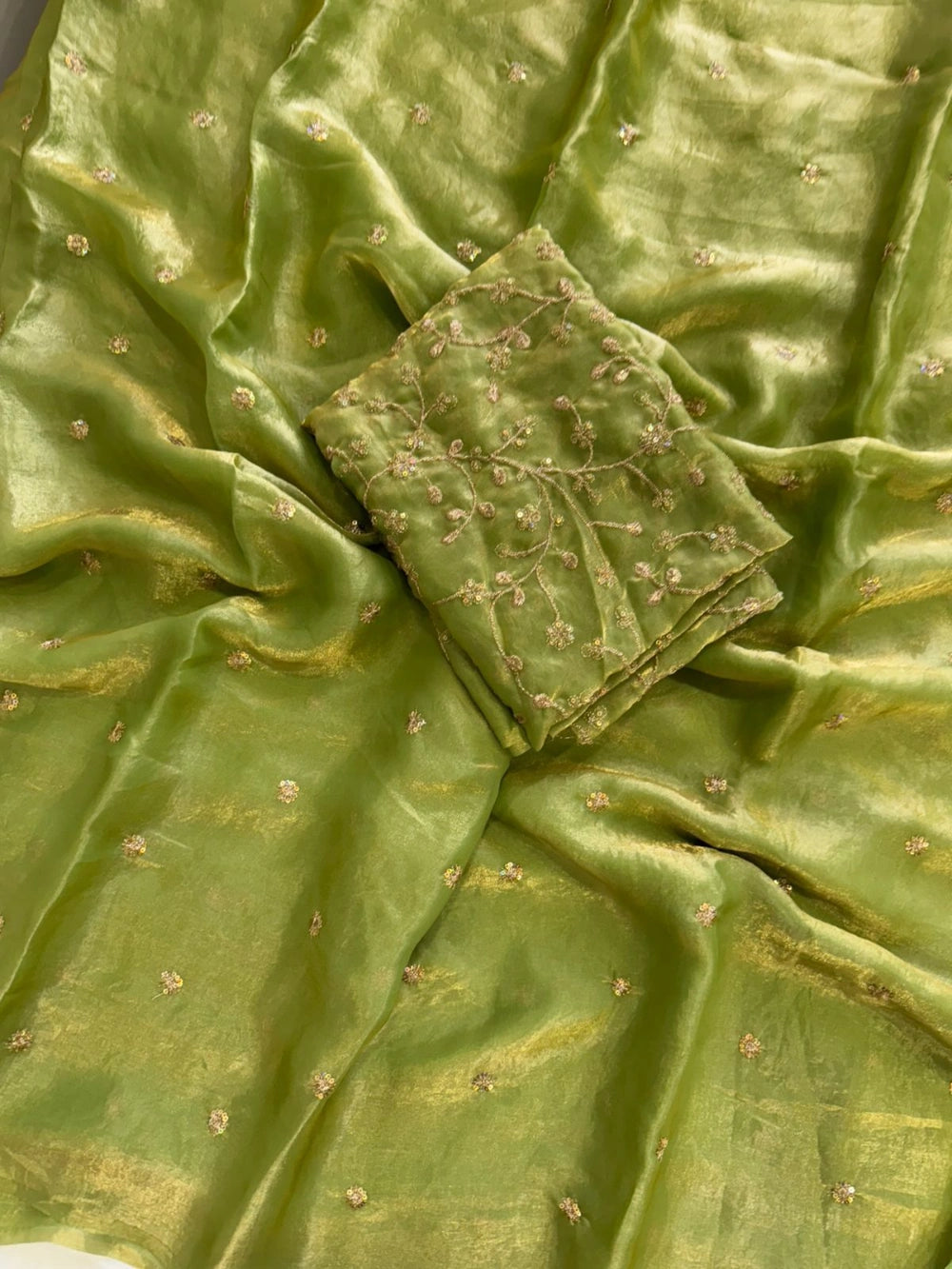 Fendy Satin Full Sequin Work Saree with Matching Full Work Blouse – Premium Partywear Collection