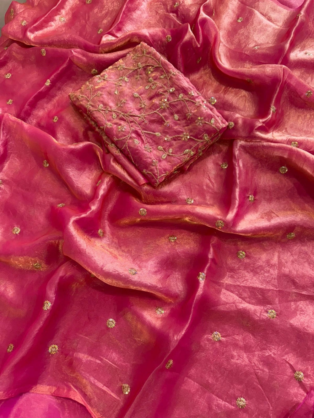 Fendy Satin Full Sequin Work Saree with Matching Full Work Blouse – Premium Partywear Collection