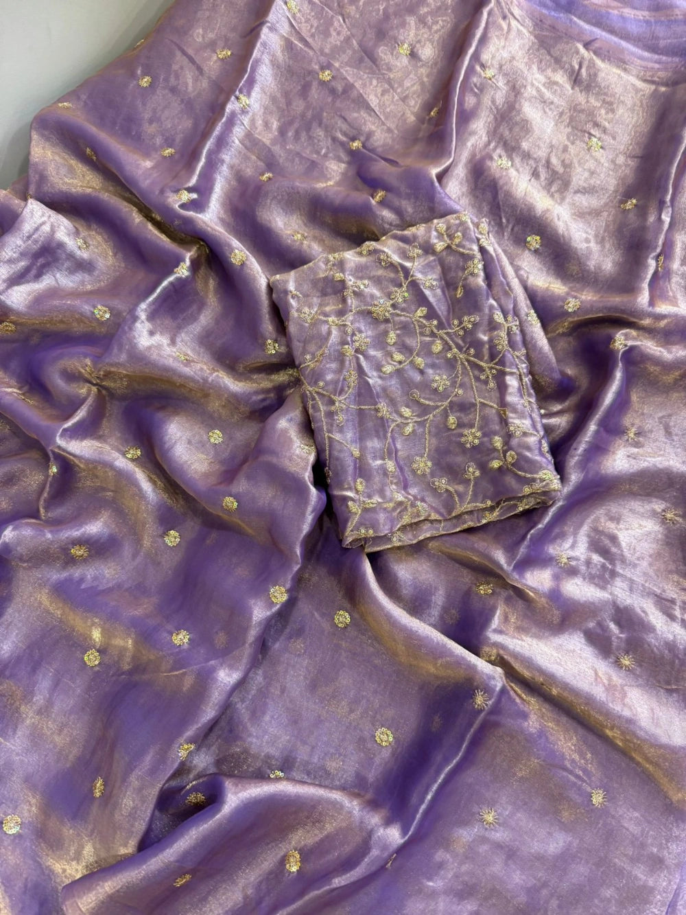 Fendy Satin Full Sequin Work Saree with Matching Full Work Blouse – Premium Partywear Collection