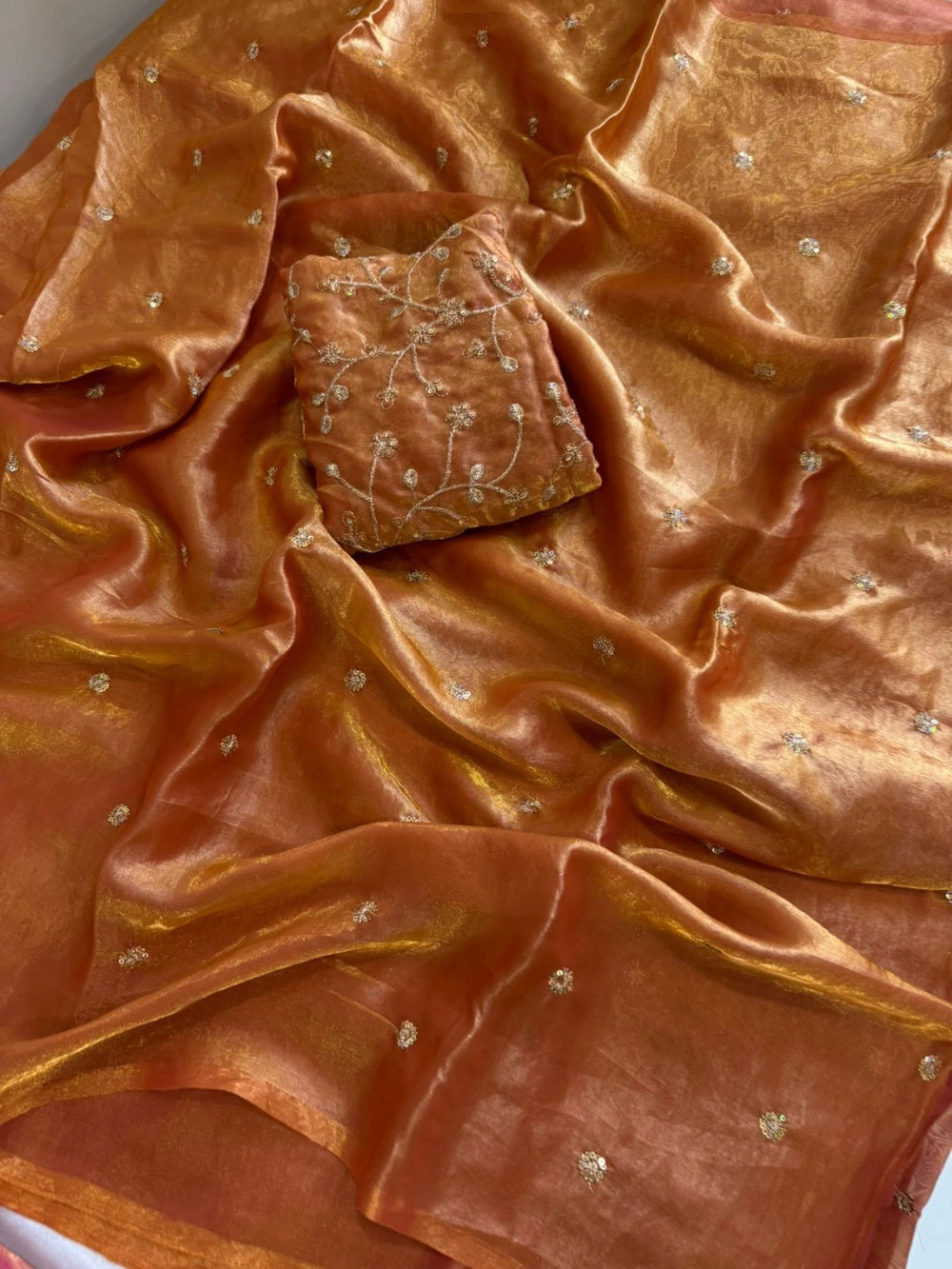 Fendy Satin Full Sequin Work Saree with Matching Full Work Blouse – Premium Partywear Collection