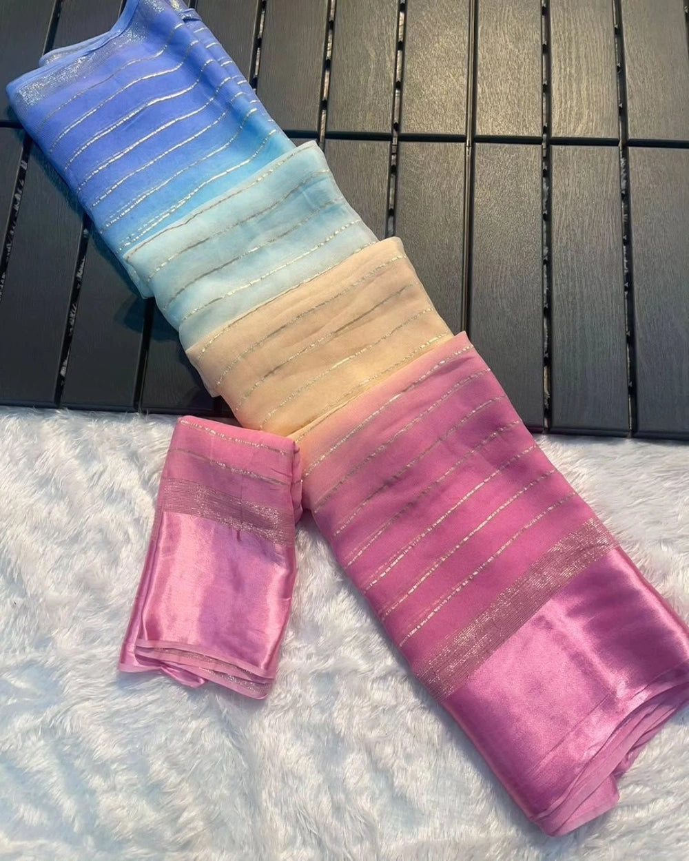 Alia Viscose Georgette 4D Saree with Running Blouse