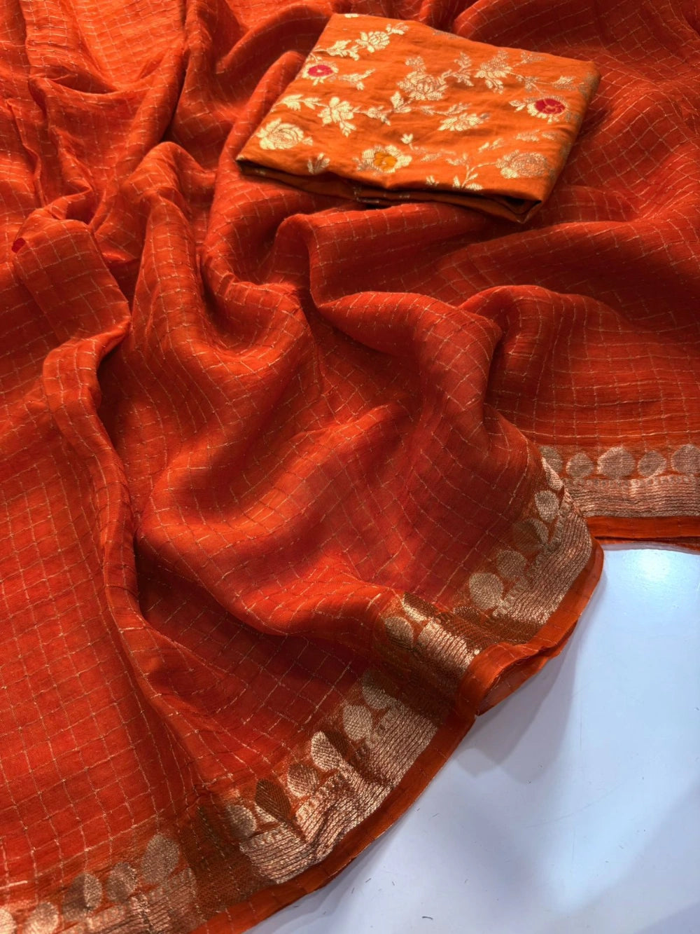 Premium Viscose Georgette Saree with Mina Blouse
