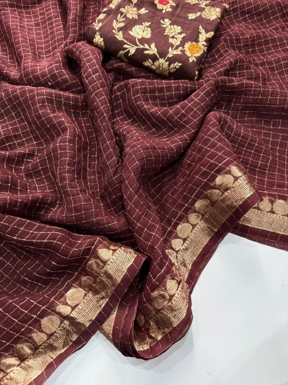 Premium Viscose Georgette Saree with Mina Blouse