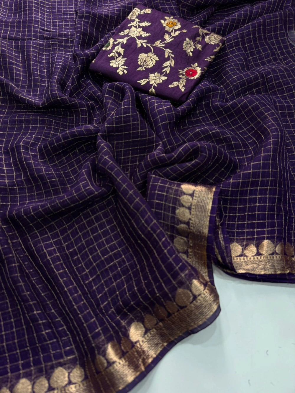 Premium Viscose Georgette Saree with Mina Blouse