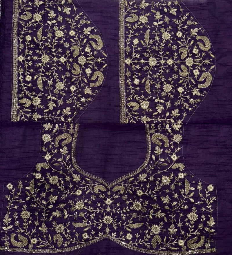 Premium Crunchy Silk Saree with Beads, Sequins & Dori Embroidery – Heavy Banglori Blouse
