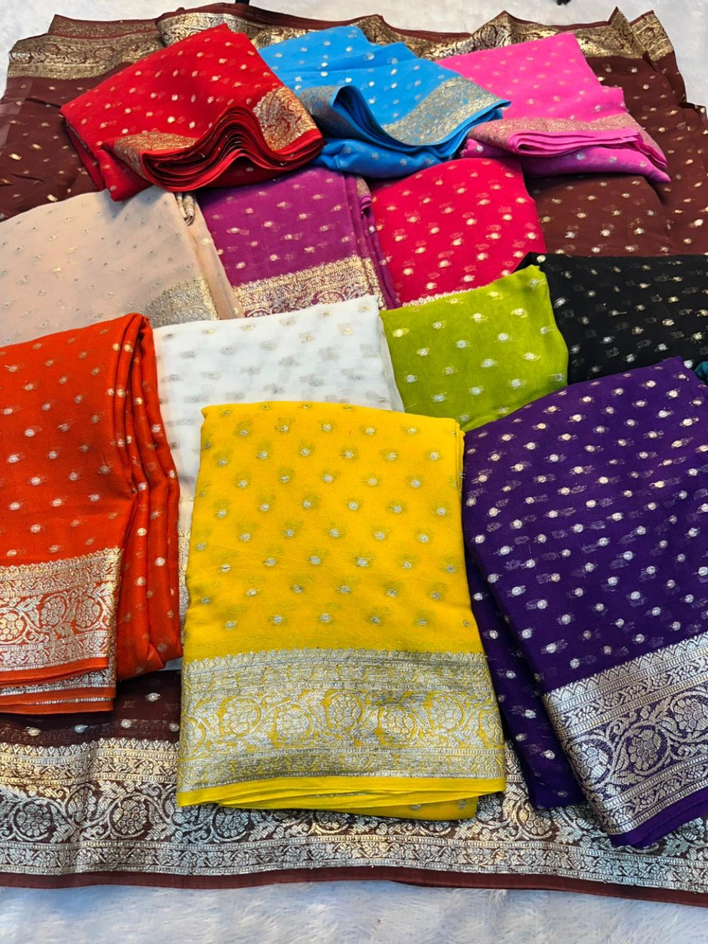 Premium Viscose Georgette Saree with Running Viscose Blouse