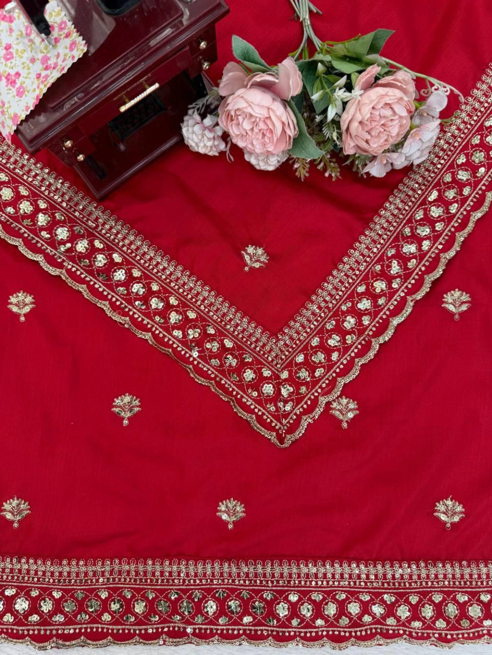Premium Jalpari Silk Saree with Intricate Thread & Sequins Work – Coordinated Blouse