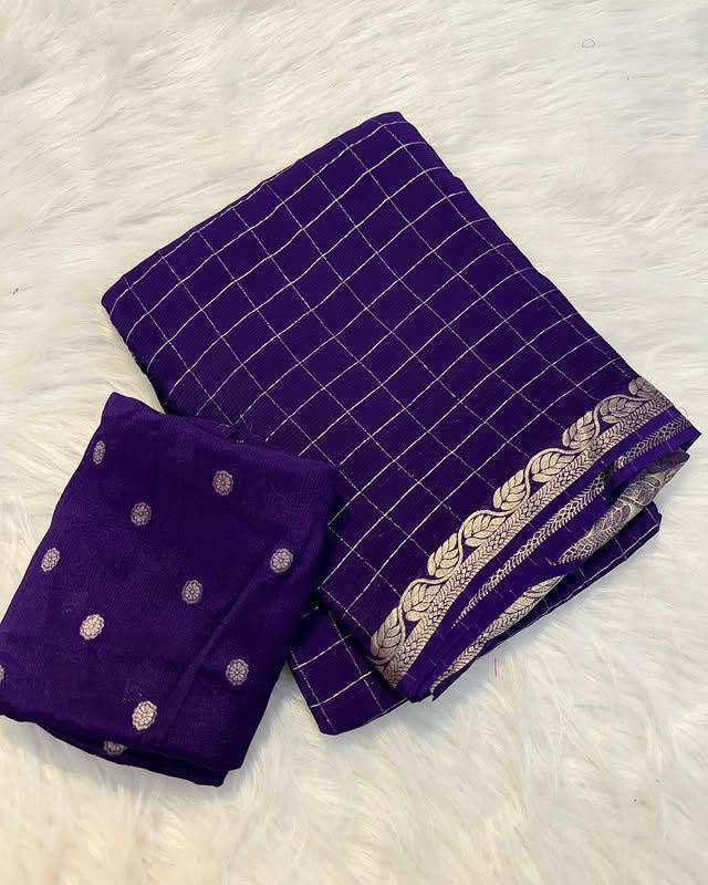 Premium Viscose Georgette Saree with Weaving Blouse
