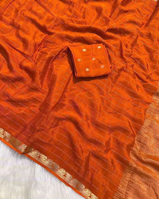 Premium Viscose Georgette Saree with Weaving Blouse