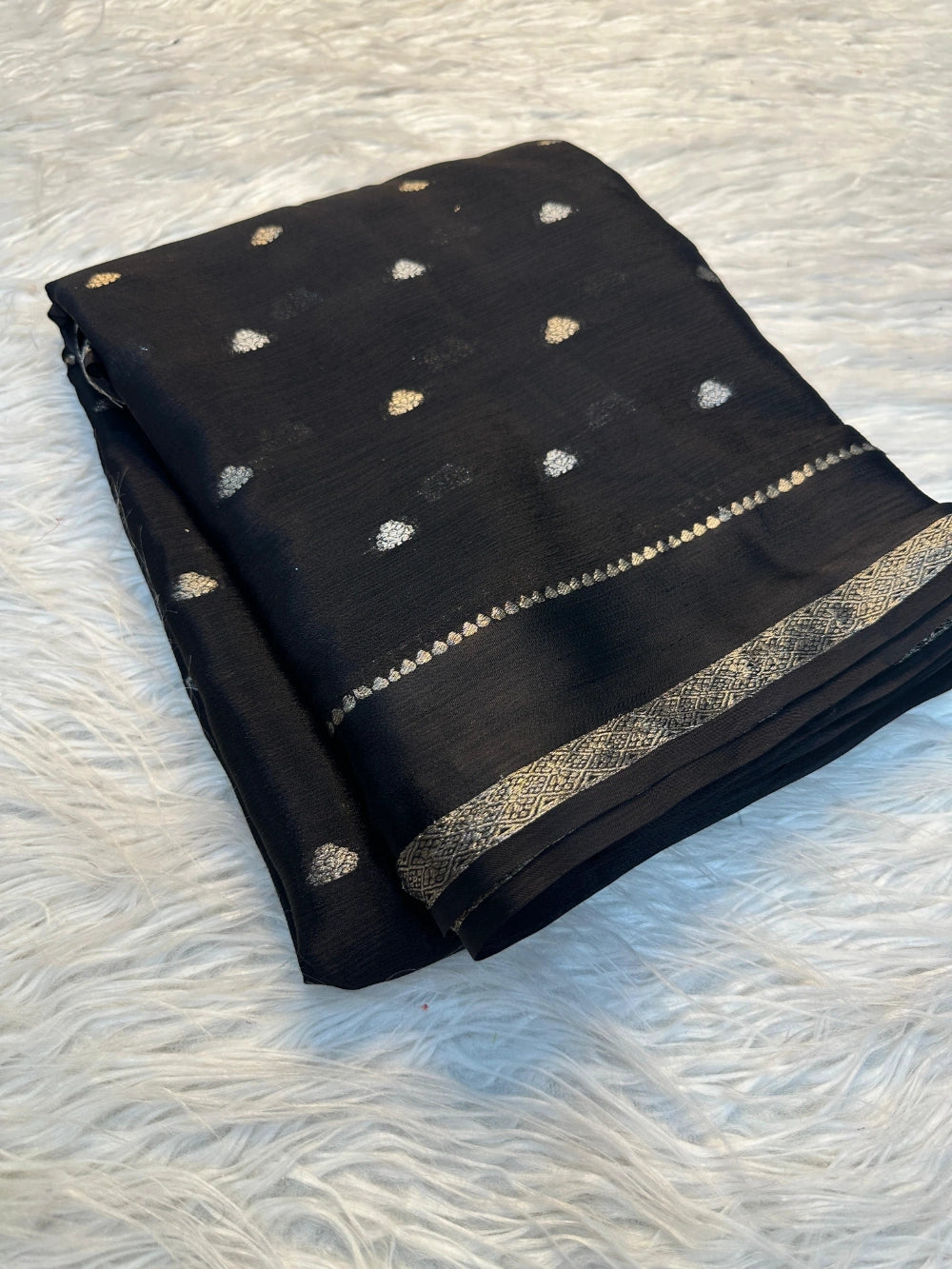 Pure Chinon Saree with Dyeing Chinon Blouse – Premium Designer Collection
