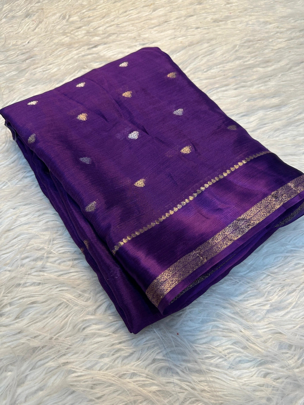 Pure Chinon Saree with Dyeing Chinon Blouse – Premium Designer Collection