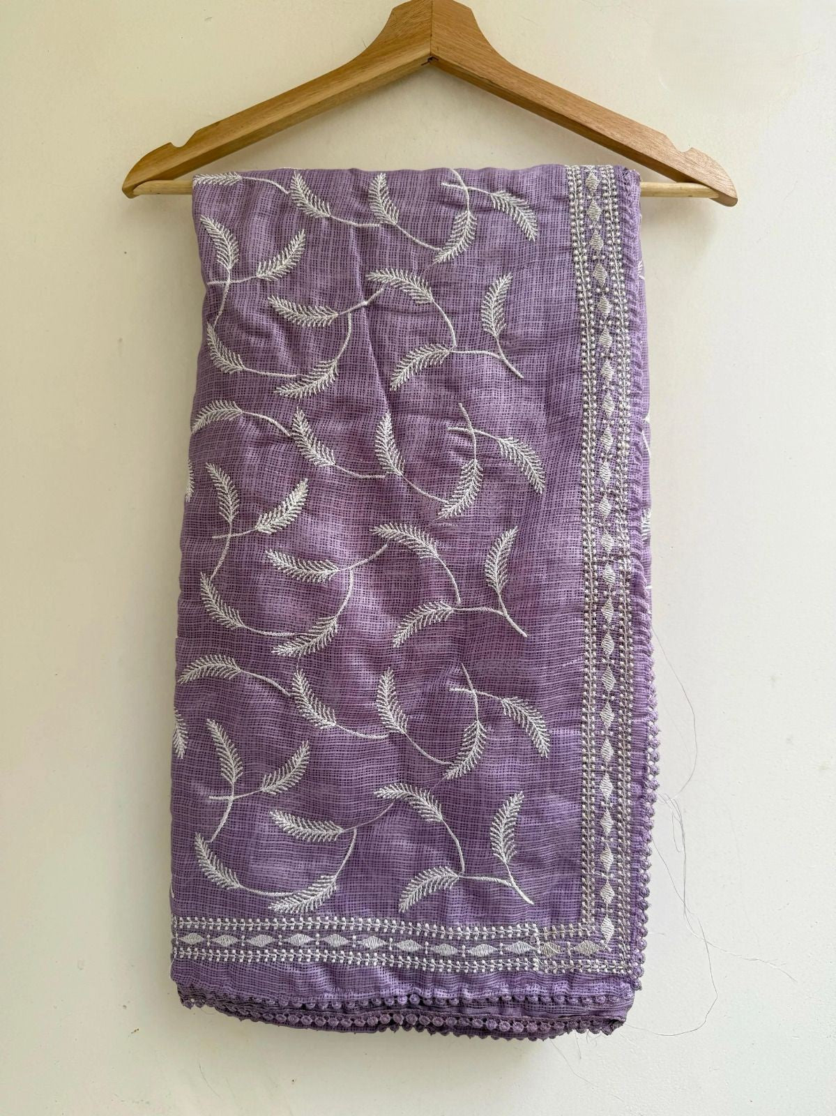 Premium Kota Doriya Saree with Leaf Jaal Work & GPO Lace Border