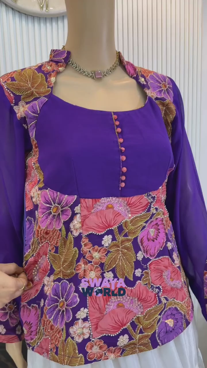 Premium Designer Peplum Top and Skirt