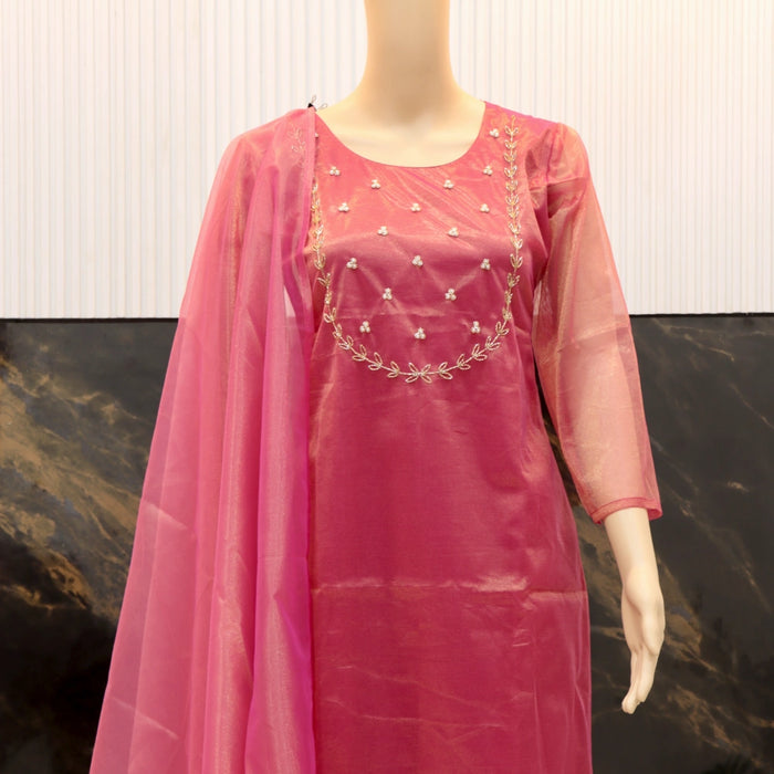 Twill Tissue Net Kurti with Dupatta