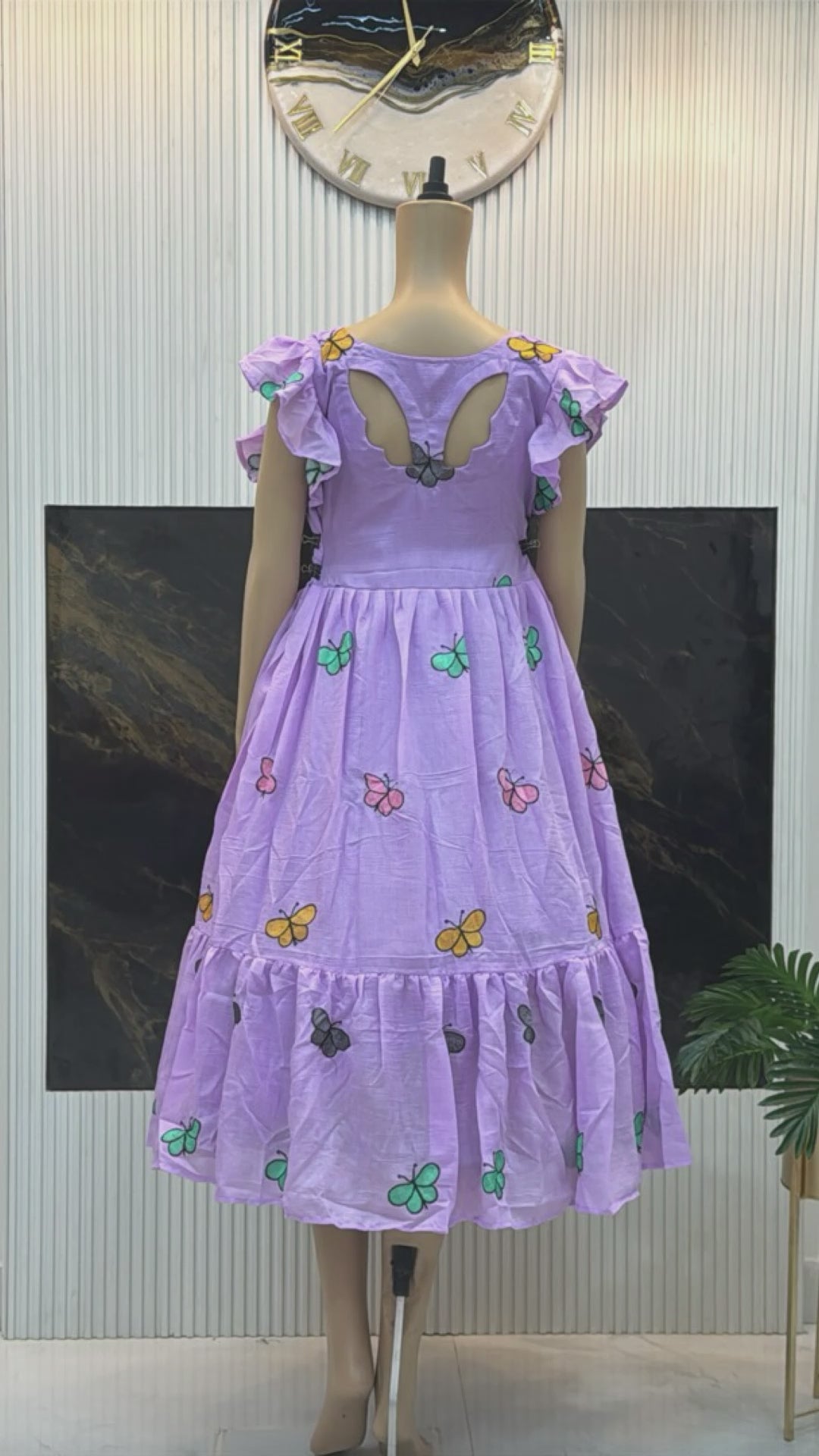 Butterfly Anarkali Gown in Lavender, Magenta, Black, and Yellow - Superhit Design (Sizes S to 3XL) - By Swaya World